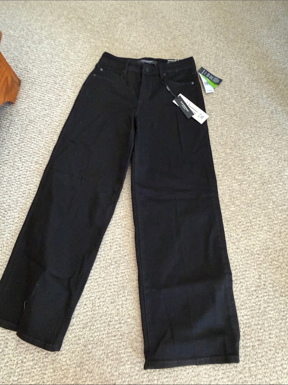 Wide Leg Black Women's Pants - Classic High-Rise